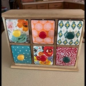 Pioneer Woman 6 drawer Spice and tea box